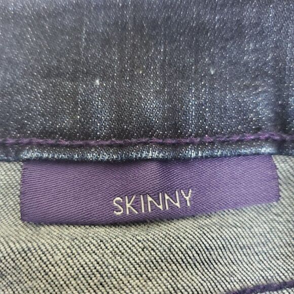 NYDJ Sheri Skinny Ventura Denim Blue Jean Dark Wash Factory Fading Star Print 6P - Picture 6 of 15